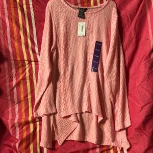 Pink and white Long sleeve blouse